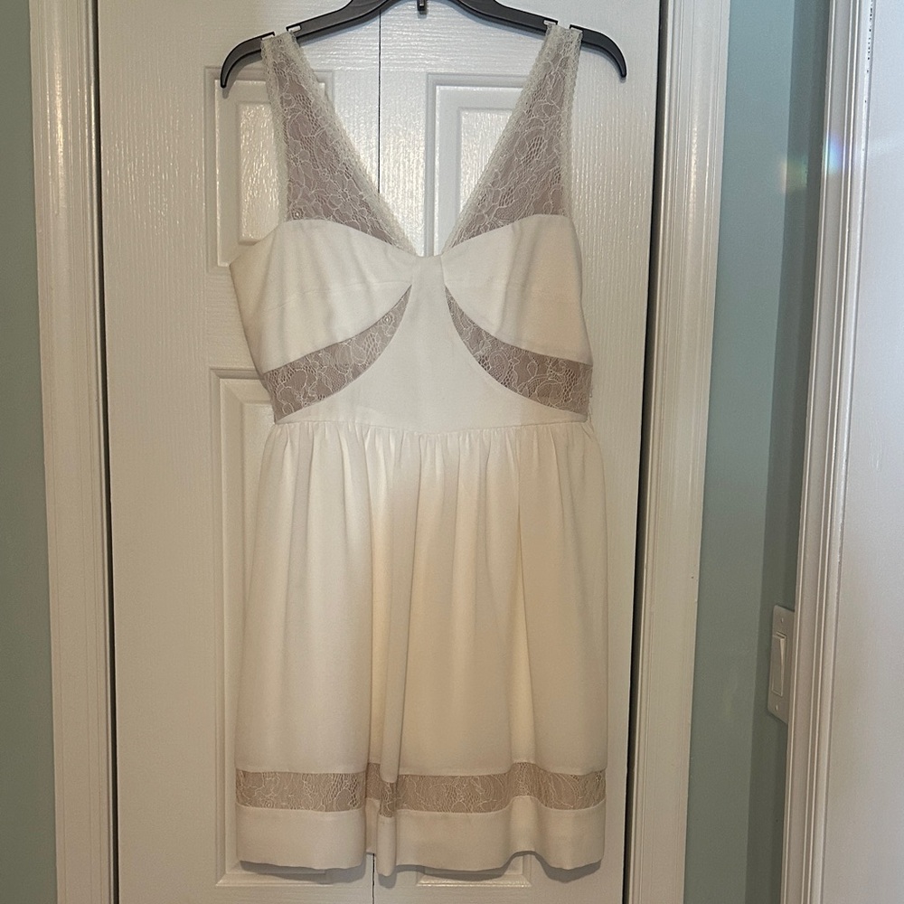 Max & Cleo White Lace Mini Dress